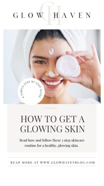 Picture of a pin about how to get a glowing skin