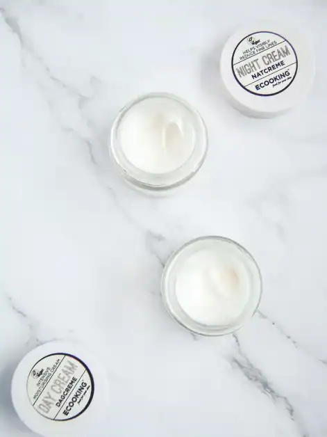Daycream and night cream in skincare routine