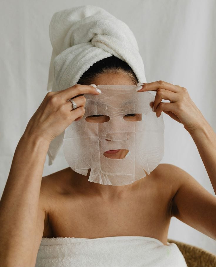 Woman doing her skincare