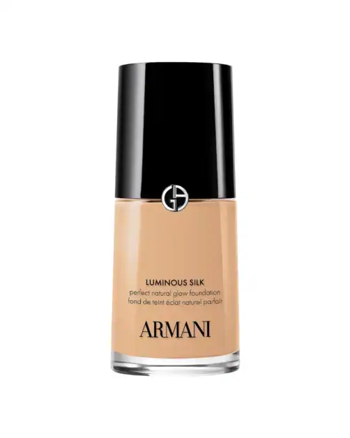 Armani Luminous Silk Foundation bottle, a medium coverage natural finish foundation