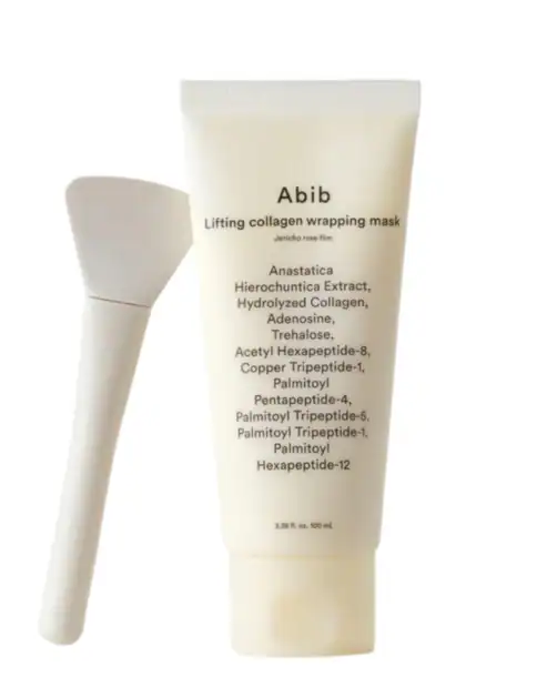 Picture of Abib Lifting Collagen Wrapping Mask as part of skincare routine for glowing skin