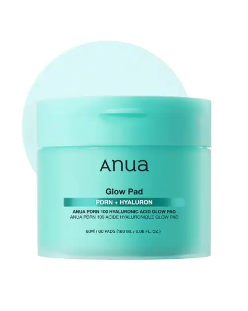 Picture of Anua PDRN Hyaluronic Acid Glow Pad as part of skincare routine for glowing skin
